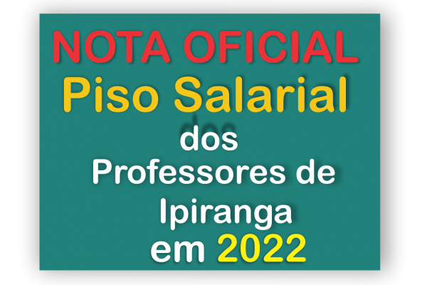 PREFEITURA DE IPIRANGA PAGARÁ PISO SALARIAL AOS PROFESSORES!!