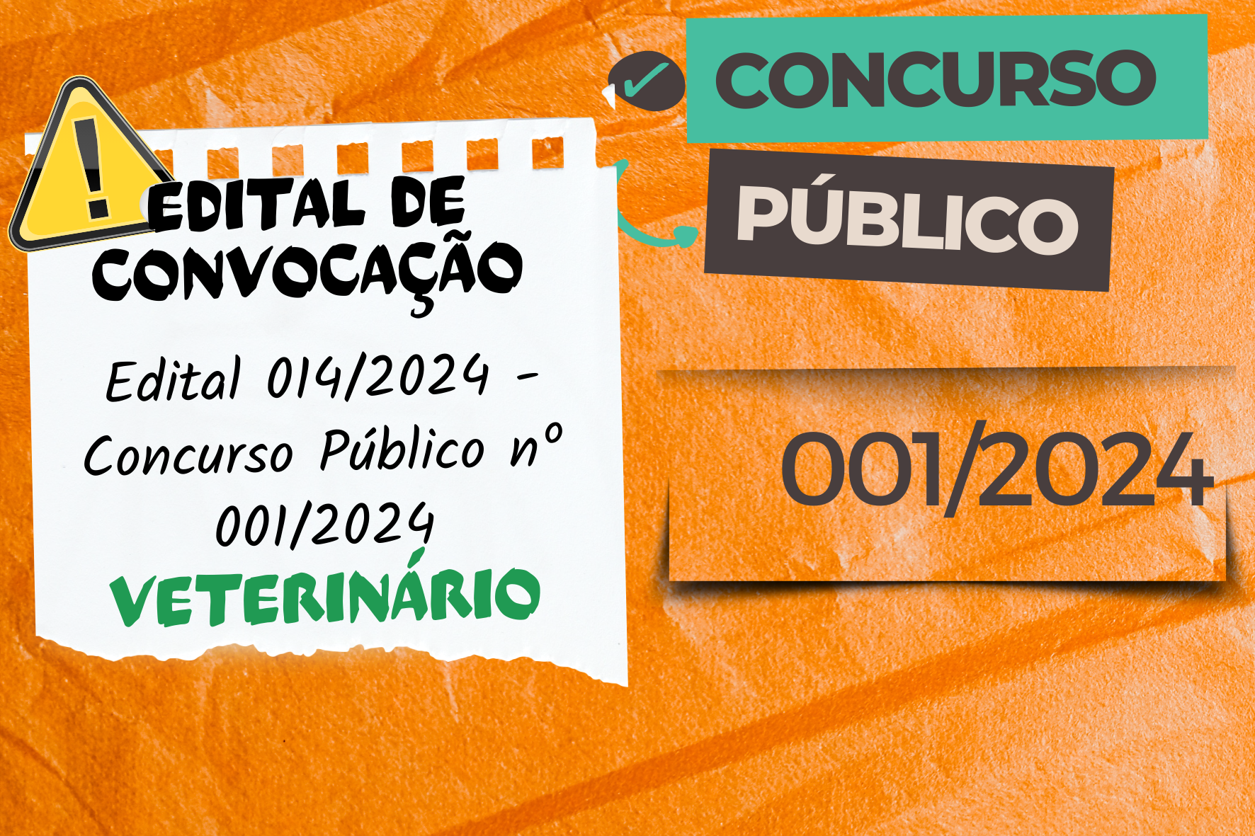 EDITAL DE CONVOCAÇÃO N.º 014/2024 CONCURSO PÚBLICO N.º 01/2024 – VETERINÁRIO