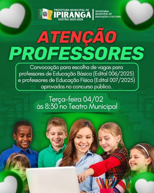 ATENÇÃO PROFESSORES!